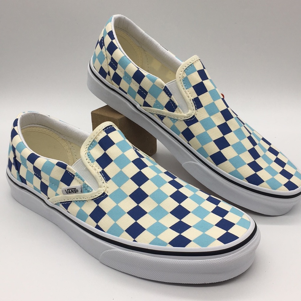 •Vans Classic Slip-On Checkerboard Blue Topaz wmns - Picture 7 of 16